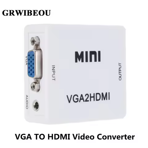 VGA To HDMI-Compatible Video Adapter Connector 1080P VGA2HDMI Mini VGA To HDMI-Compatible for PC Lap