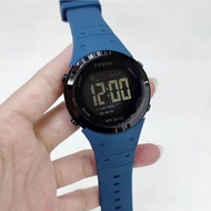 Jam tangan pria Digital Fossil Fashion Strap Rubber Tanggal aktif Free Headset box dan baterai cadan