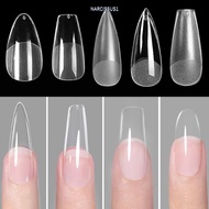 NARCISSUS13A0E 100Pcs False Nail, Traceless Acrylic Artificial Nails Tips,  Almond Square Full Cover