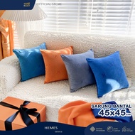 Luxury Hers Hemes Sofa Cushion Cover 45x45 cm H Orange and Blue Premium Cushion PQ
