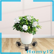 [HOMYL2] Plant Stand with Plant Saucer Rolling Plant Stand Plant Tray Roller with 4 Casters Iron Pallet Trolley for Office Shop