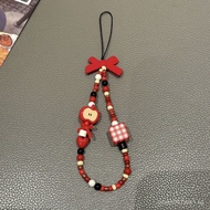 Universal Anti-Lost Phone Strap Beaded Apple Strap Lanyard Block ccd Camera Bow Handmade KJLA