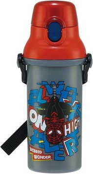 日本Skater蜘蛛俠水壼瓶 兒童水樽 480ml 0.48L 直飲 Spider man  Web 戶外旅行超輕一按式直飲兒童水樽水瓶水壺 平行進口 -with name sticker 附有名字貼