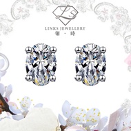 ［Real Moissanite］Can Pass Diamond Test 18K Gold Oval Cut Earrings MEG040 Diamond Earrrings/Moissanit