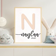 Custom Name Deco Minimalist Wall Art Frame Poster Deco Print - 21x30 cm (A4), 30x40 cm (A3)