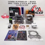Combo Superhead+Block Spec 72MM (Utk Jet Rod) Y15ZR/LC135-100% Parts