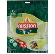 มิสชั่น แป้งตอติญ่าผสมผักโขม แป้งห่ออาหาร Mission Tortilla Wrap Spinach 270g