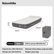 Naturehike Thickness Inflatable Cushion with pillow Camping Sleeping Pad Mat Self-inflating Outdoor 