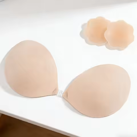 Adhesive Bra Strapless Ultra Sticky Invisible Push up Silicone Bra Reusable for Backless Dress