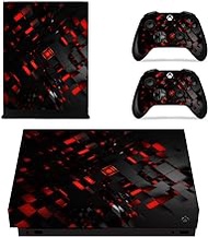 eSeeking Whole Body Vinyl STICKER Decal Cover for Microsoft Xbox One X Console and 2PCS Controllers Space Collapse