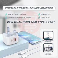 [BOX 20W Fast Charger PD Adapter] PD USB Type C & USB A 2 ports charger adapter pocket Adapter for T