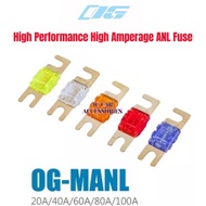 OG Pure Copper Mini ANL Fuse High Performance High Amperage Amplifier Fuse 40A 60A 80A 100A