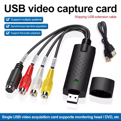 USB 2.0 to RCA Video Capture Adapter with USB Cable Converter USB Audio Video Capture Card For TV DV