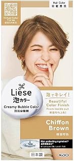Liese Creamy Bubble Color Chiffon Brown (DIY Foam Hair Color with Salon Inspired Colors + Treatment Pack Included) 108ml