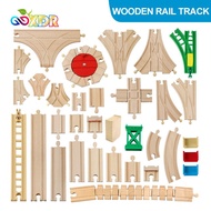 Thomas Children Wooden Train Rail Track Toy Kids DIY Beech Track Accessories Compatible With Tomas A