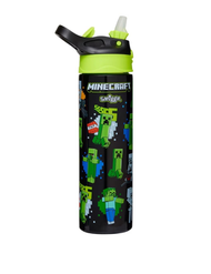 Smiggle - Minecraft 便攜式水樽 650ml 黑色 | 4081 | 兒童卡通可愛水壺 | 小童 學生 禮物 |平行進口