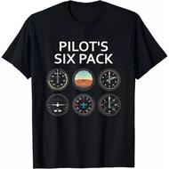 Pilot'S Six Pack - Funny Aviation Fashion T Shirt For Men