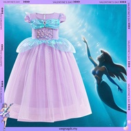 ❤️Girls Princess Cosplay Mermaid Cinderella Rapunzel pakaian kanak-kanak kostum pakaian mewah mewah 
