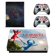 Full Set Faceplates Skin Stickers for Xbox One X Console  with 2 Pcs Controller - UNRAVER TWO