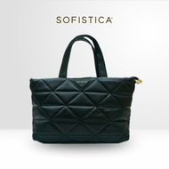 SOFISTICA AGATHA (SOFI-3005) – Structured Leather Handbag with Gold Accents