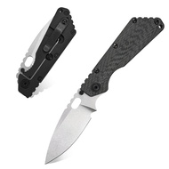 EF225 Pocket Knife Hunting Knives D2 Blade Titanium Handle with Clip EDC Tools Survival (black)