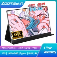 ZOOMEDIN 16 inch 2K/4K Resolution Portable Monitor IPS 100%sRGB UBS Type-c HDMI Built-in Dual Speake