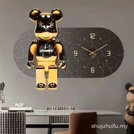 Influencer Violent Bear Wall Clock Living Room Clock New Style Fashion Creative Silent Clock Wall Ha