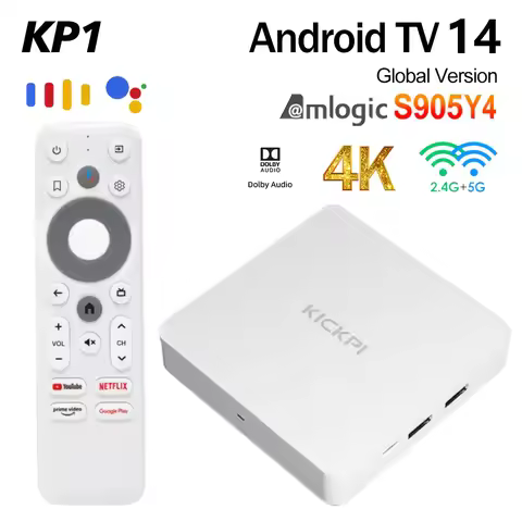 KICKPI KP1 TV Box Amlogic S905Y4 Google Certified Netflix 4K Android TV 14 Media Player 2G32G Suppor