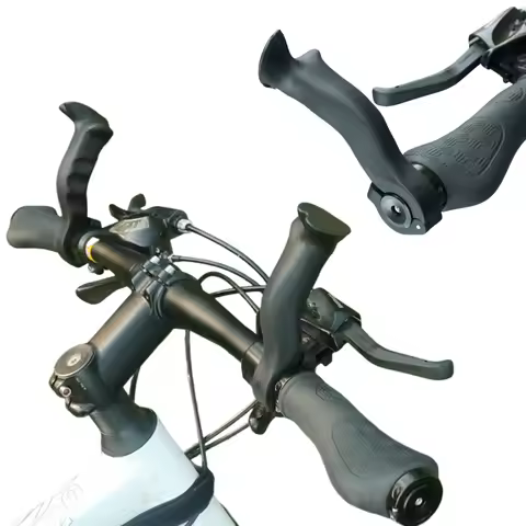 Bicycle Deputy Handlebar 21.8-22.2mm Extended Nylon MTB Handlebar Horn-Shaped Deputy Ends Grips for