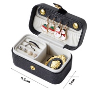 Mini Faux Leather Jewelry Box Multiple Compartments Jewelry Case for Stud Earrings Rings Necklaces Z