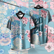 Sakura series Choii Jersey 3D Japanese Cherry Blossoms Jersey Baju Merdeka Jersey Sublimation Unisex