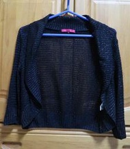 2手衣物-OZOC 金蔥罩衫小外套 黑 尺寸38  日本製