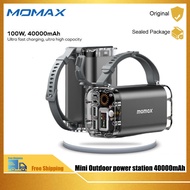 Momax 40K MAh แบตสำรองความจุขนาดใหญ่ PD100W ไฟชาร์จเร็วแบบสองทางไฟแสดงมินิดิจิตอลแบบพกพากลางแจ้งพลังงานมือถือสำหรับมือถือแท็บเล็ตโทรศัพท์แล็ปท็อป Iphone