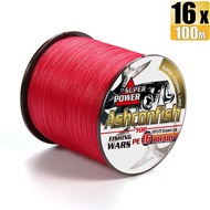 Ashconfish 16 Strands 100M PE Line Braided Fishing Line X16 Braids Fishing Line Fishing Accessories