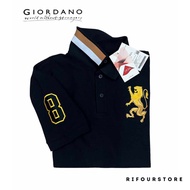 GIORDANO MEN 3D LION MEN's Polo Collar T-Shirt Premium Embossed Embroidery Original Full Tag LION Ri