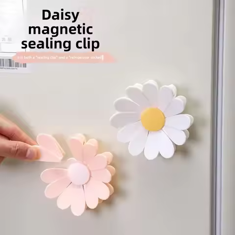 Daisy Food Bag Clip Chip Snack Sealing Clip Magnetic Refrigerator Storage Clip Flower Shaped Plastic