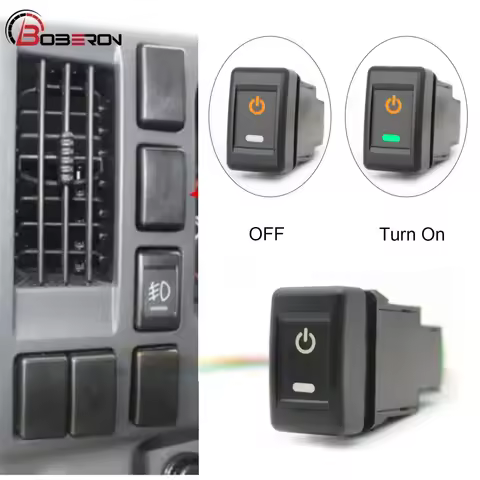 Orange LED Car LED Light Front Fog Lamp Switch Refitted Switch with Wire for Isuzu KV100 700P Access
