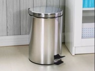 FBS.HK (即取不銹鋼垃圾桶現貨) 帶腳踏辦公室衛生間圓形垃圾桶帶翻蓋
