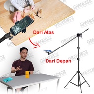 Overhead Tripod + Holder 360 light Stand Boom Arm Angle bracket Above Table Down Camera Video RING l