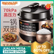 Jiuyang Electric Pressure Cooker Double-Liner Intelligent Pressure Cooker Rice Cooker Household 6L Multifunctional Intelligent Cooker Official Authentic Products 5L