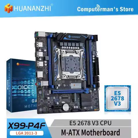 HUANANZHI X99 P4F LGA 2011-3 XEON X99 Motherboard with Intel E5 2678 V3 Support DDR4 RECC memory com