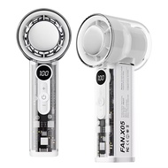 X05 Transparent Handheld Fan Portable Turbo Fan USB Rechargeable High Speed Strong Wind Outdoor Cool