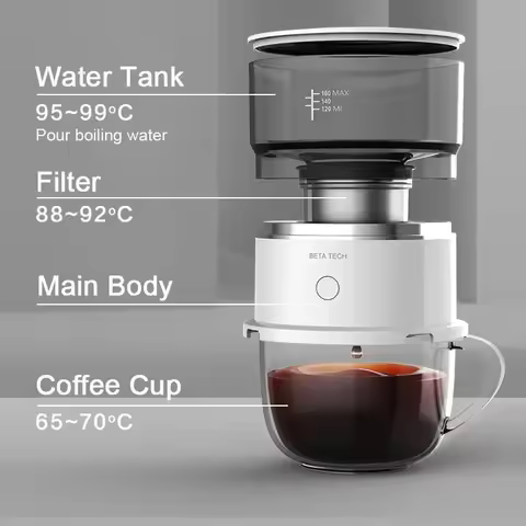 Mini Coffee Maker Hand-Pressed Coffee Machine Cafetera Coffee Grinder Automatic Hand Drip Coffee Ame