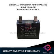 ORIGINAL 3.5uF 450VAC 4 FEET STARMEC JAPAN CAPACITOR 4PIN 4P 4 LEGS PIN 4 CABLES OUTDOOR AC OUT DOOR