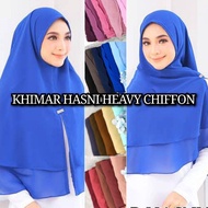 KHIMAR HASNI HEAVY CHIFFON (BORONG SAHAJA)