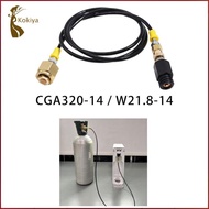 [kokiya] Stream Adapter Hose 60inch CGA320-14/W21.8-14 to -4 Sparkling Machine Maker Direct Connecto