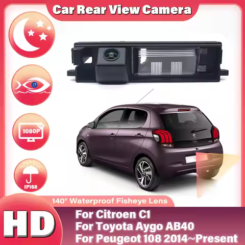 CCD HD Fisheye Rear View Camera For Toyota Aygo AB40 For Citroen C1 For Peugeot 108 2014~Present Car