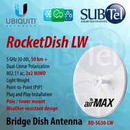 Ubiquiti RD-5G30-LW UISP airMAX 5 GHz, 30 dBi RocketDish LW 2x2 MIMO WiFi Point-to-Point Bridging