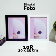 Bingkai Pigura Foto 10R 20 X 25Cm Minimalis Hitam Putih Sudah Pakai Kaca, Mika & Tanpa Kaca Grosir M
