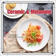 (MKitchenware)Ceramic & Melamine Tableware Shallow Plate / Coupe Plate/Dessert Plate/Western Plate/F